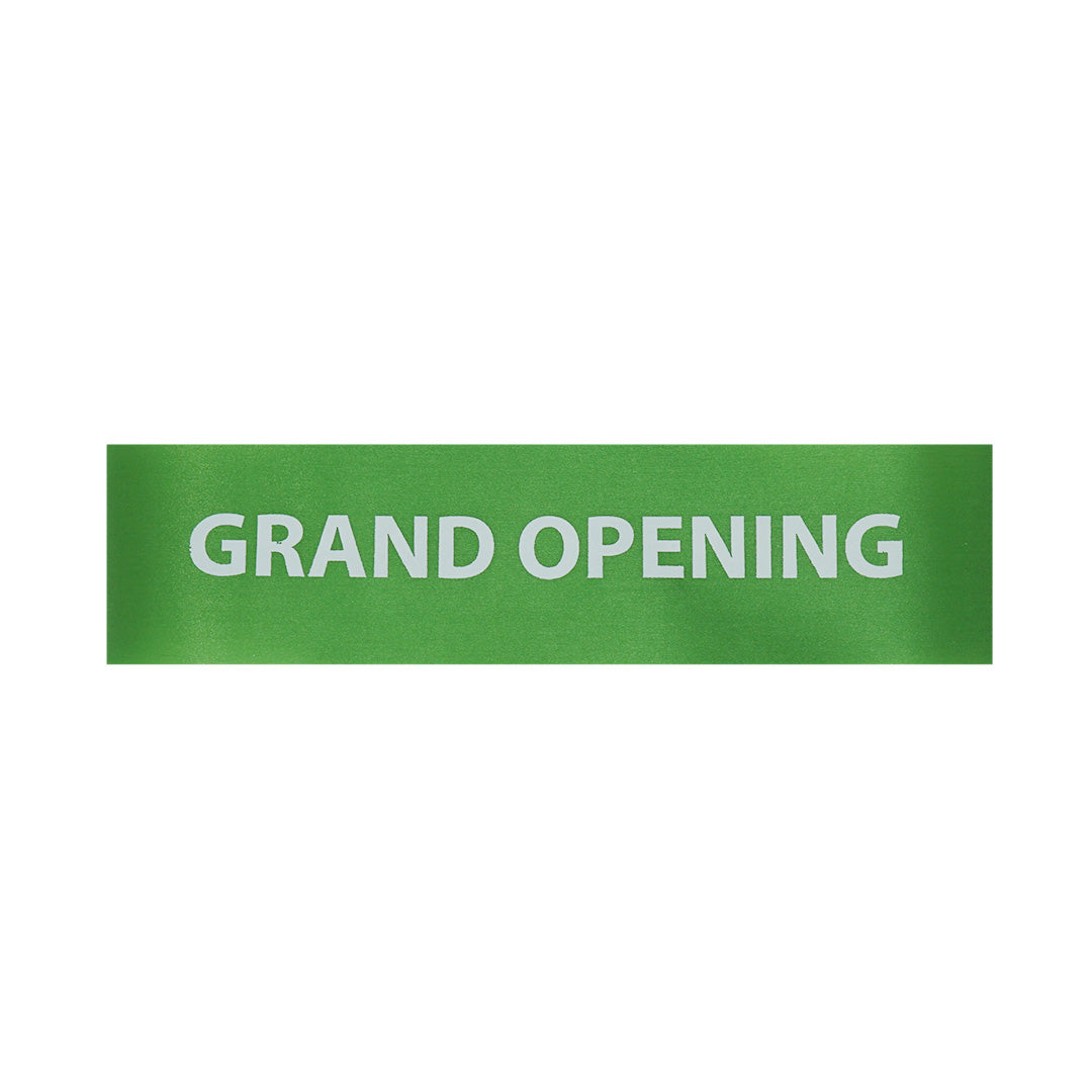 4 Inch Wide Grand Opening Ribbon (White Capital Letters)