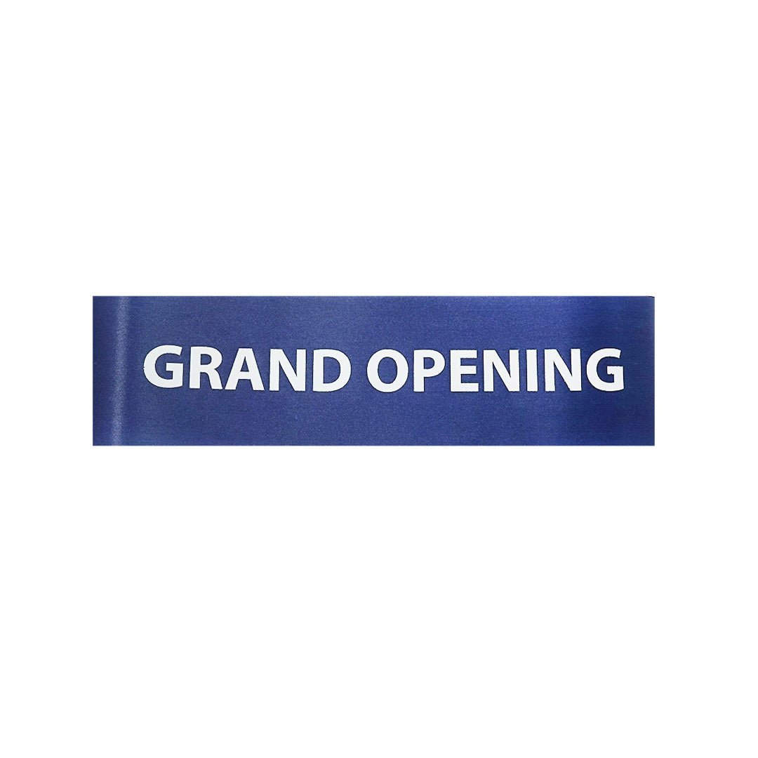 4 Inch Wide Grand Opening Ribbon (White Capital Letters)