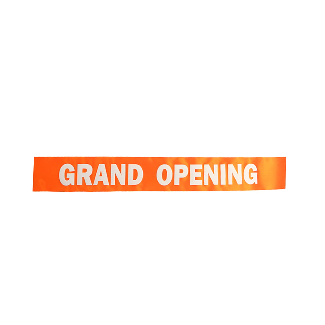 4 Inch Wide Grand Opening Ribbon (White Capital Letters)