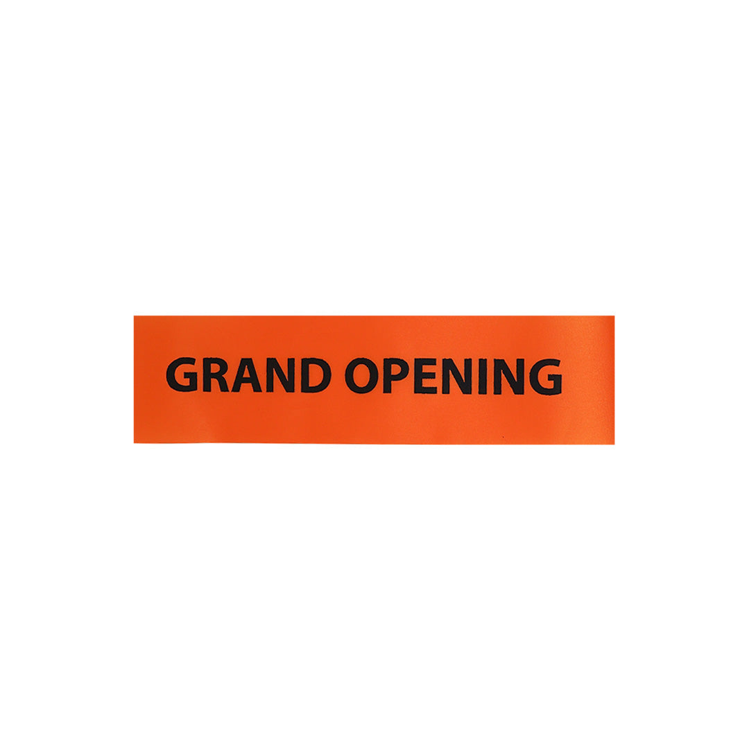 4 Inch Wide Grand Opening Ribbon (Black Capital Letters)