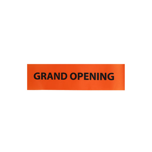 4 Inch Wide Grand Opening Ribbon (Black Capital Letters)