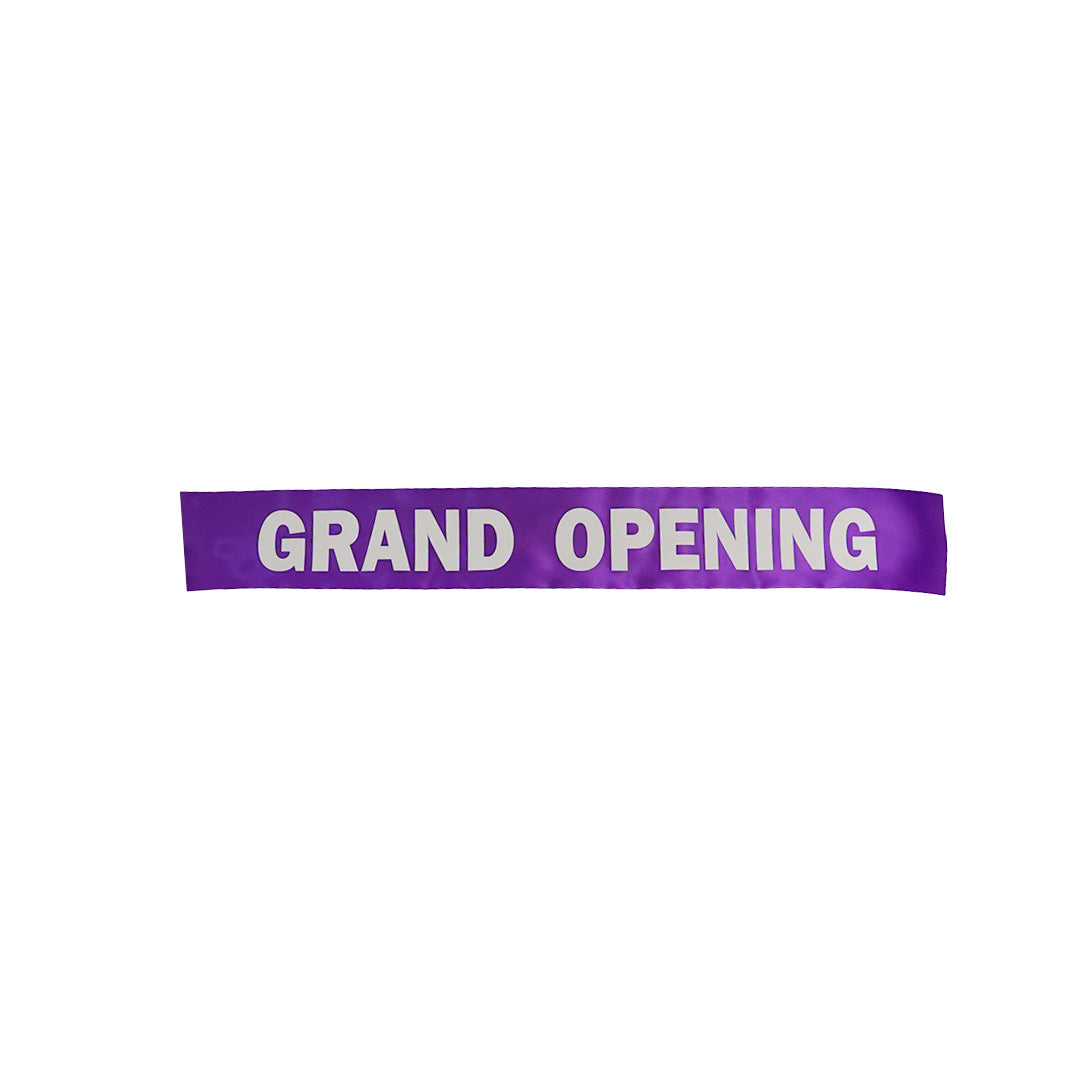 4 Inch Wide Grand Opening Ribbon (White Capital Letters)