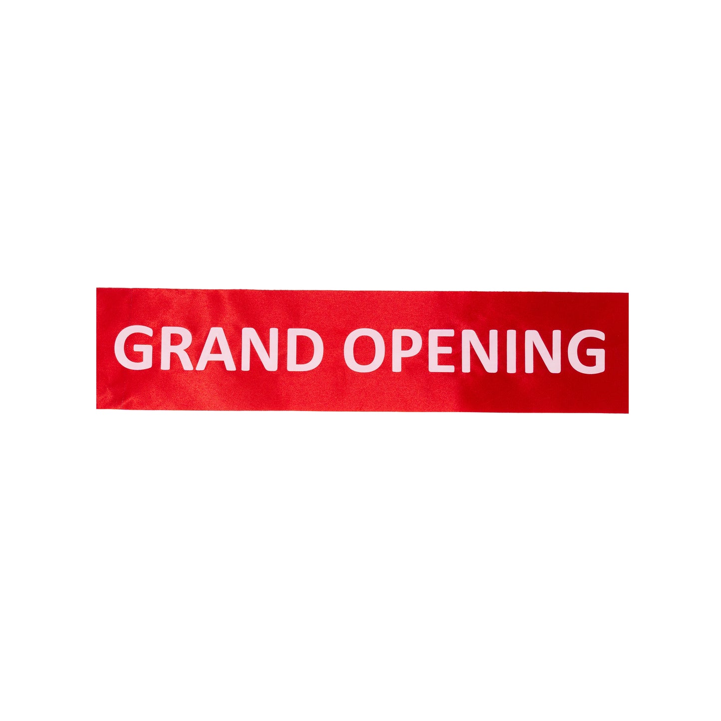 4 Inch Wide Grand Opening Ribbon (White Capital Letters)
