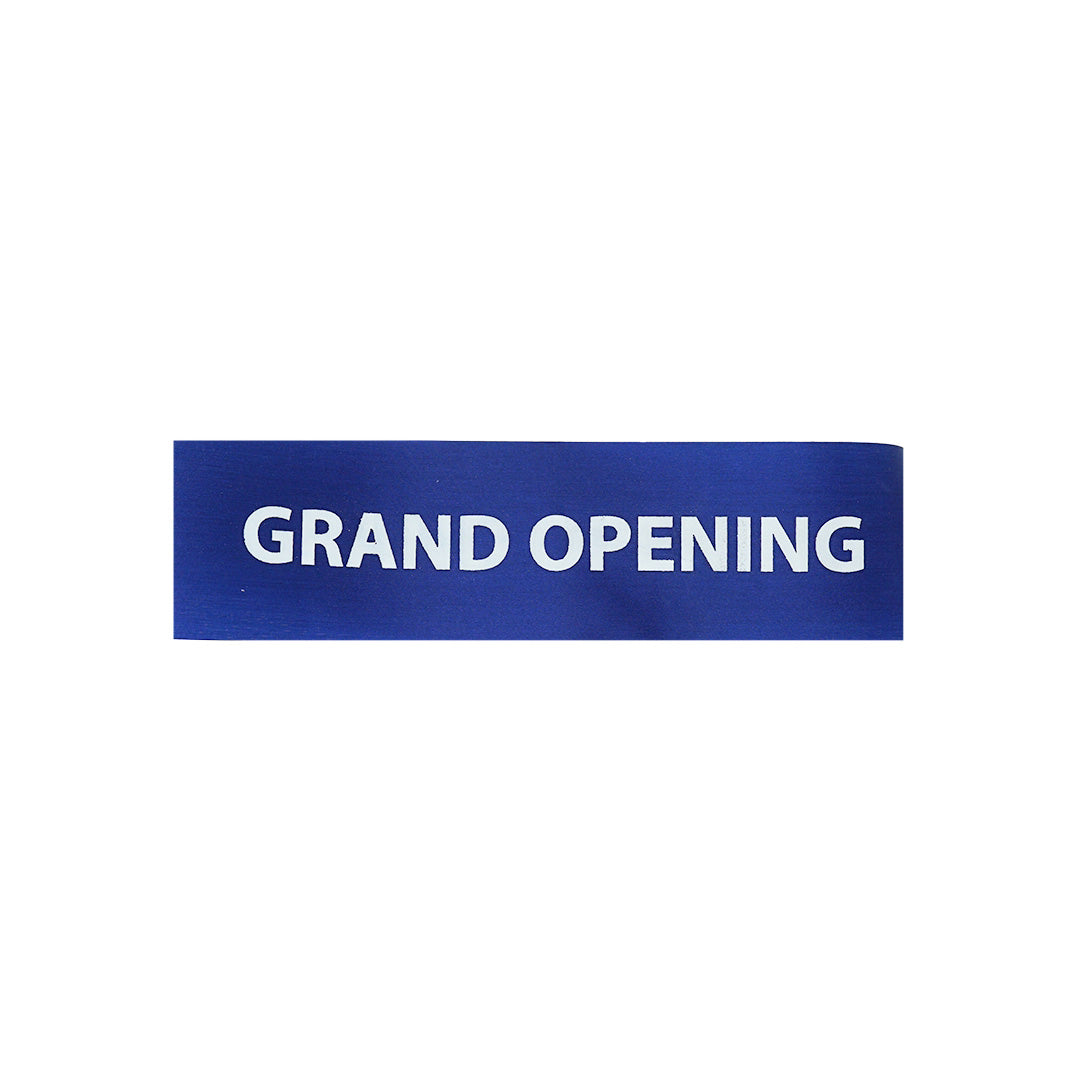 4 Inch Wide Grand Opening Ribbon (White Capital Letters)