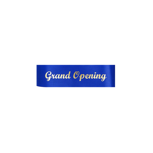 4 Inch Wide Grand Opening Ribbon (Silver or Gold Cursive Letters)