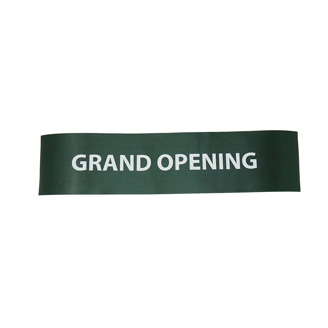 4 Inch Wide Grand Opening Ribbon (White Capital Letters)