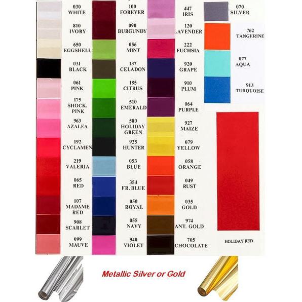 Color Options for 4" Satin Ribbon