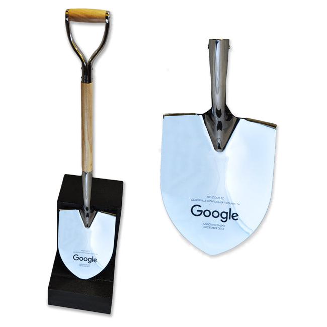 Show Stopping Chrome Flat Ceremonial Shovel with Engraving on Blade