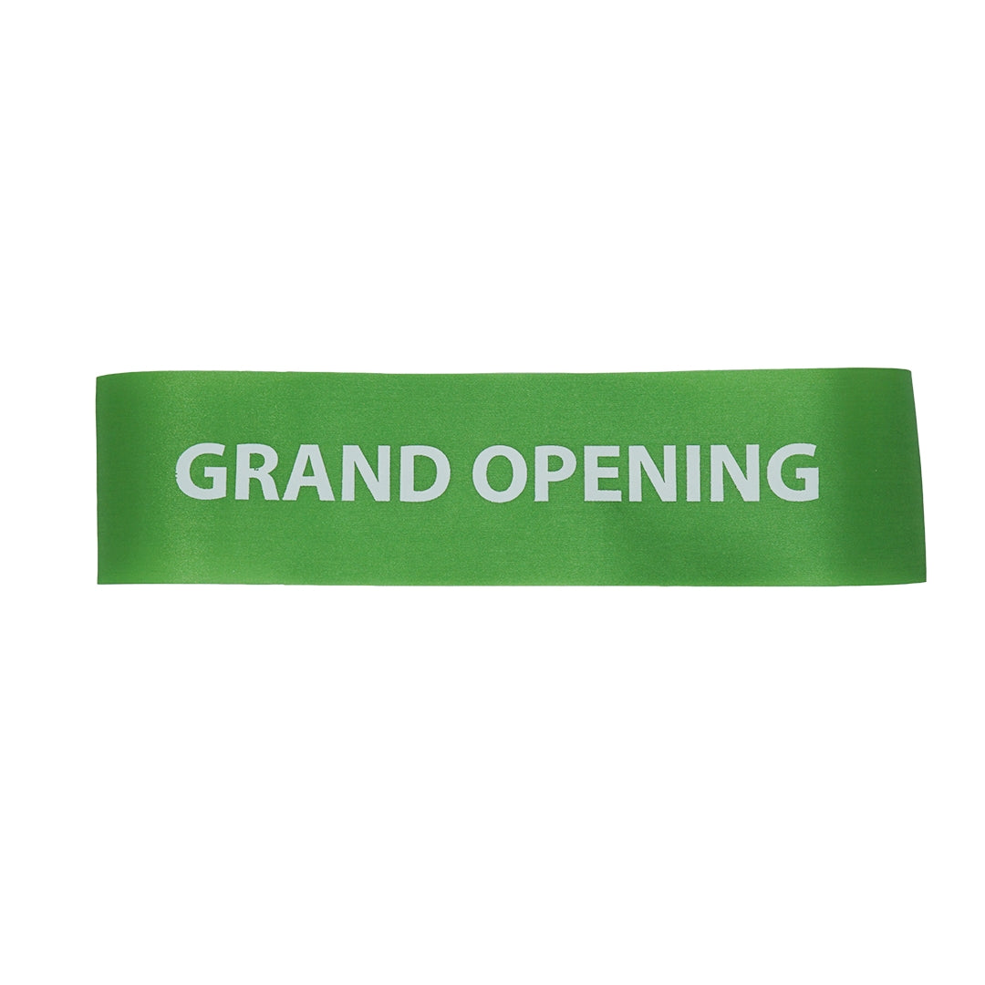 4 Inch Wide Grand Opening Ribbon (White Capital Letters)