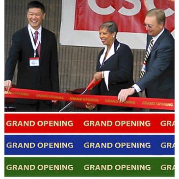 4 Inch Wide Grand Opening Ribbon (Silver or Gold Capital Letters)