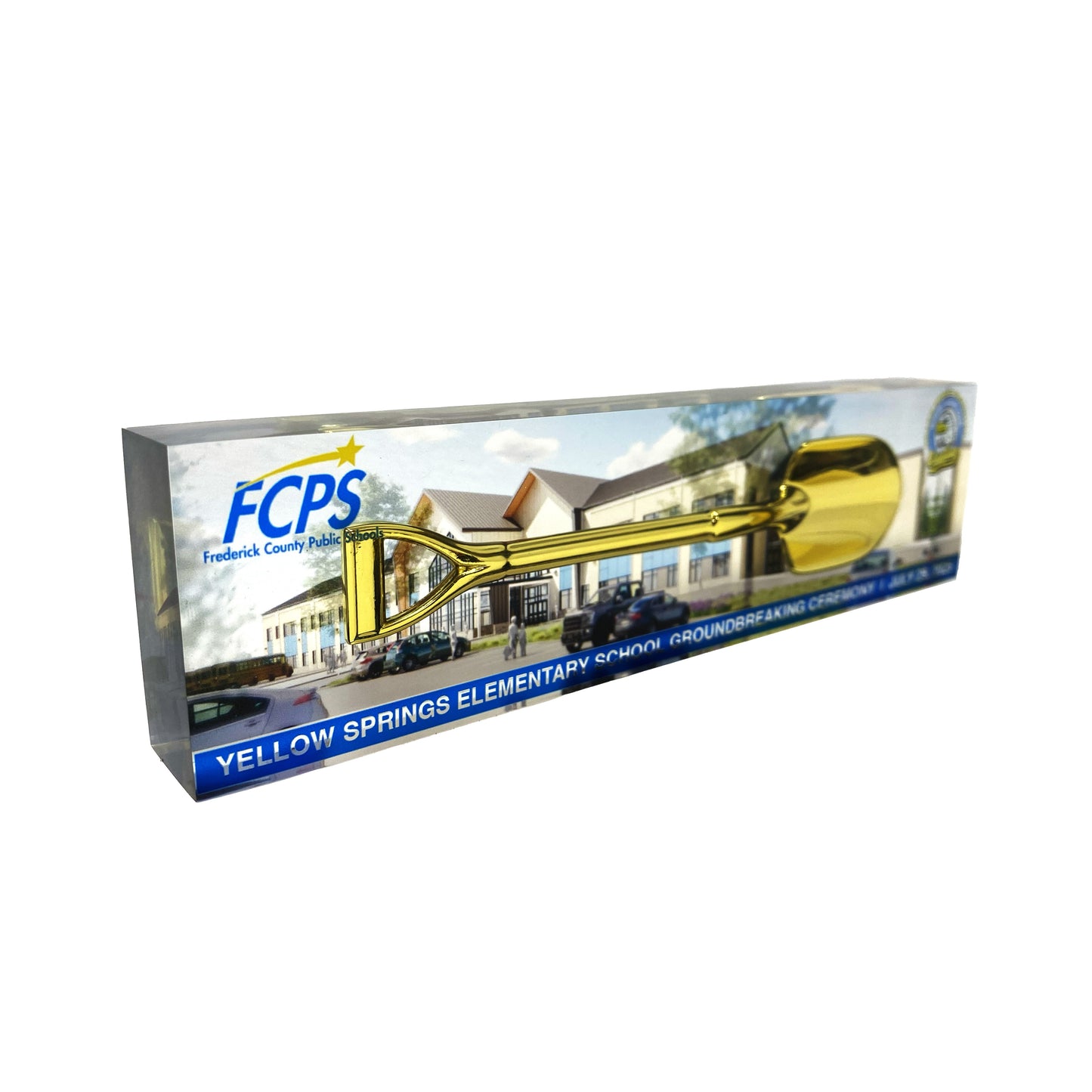 Gold or Silver Shovel Acrylic Block