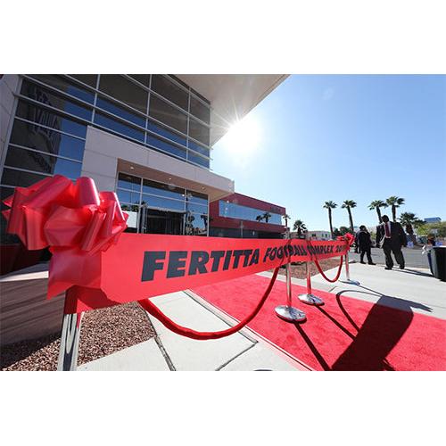 Chrome Stanchions with Red Velvet Rope, 12 Inch Custom Ribbon, and 12 Inch Satin Bow