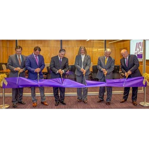 Chrome Stanchions with 12 Inch Wide Plain Purple Ribbon & 20 inch Gold Chrome Scissors