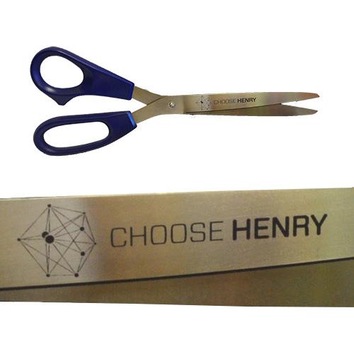 25 Inch Blue Handle Scissors with Engraving