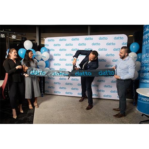 25 Inch Black Handle Scissors with 8 inch White Custom Ribbon