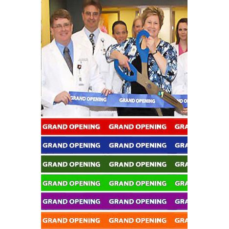 4 Inch Wide Grand Opening Ribbon (White Capital Letters)