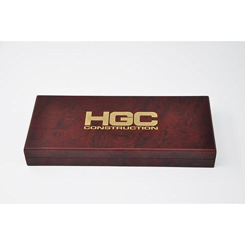 Customized 8 inch Rosewood Ceremonial Scissors Display Box with Gold Fill