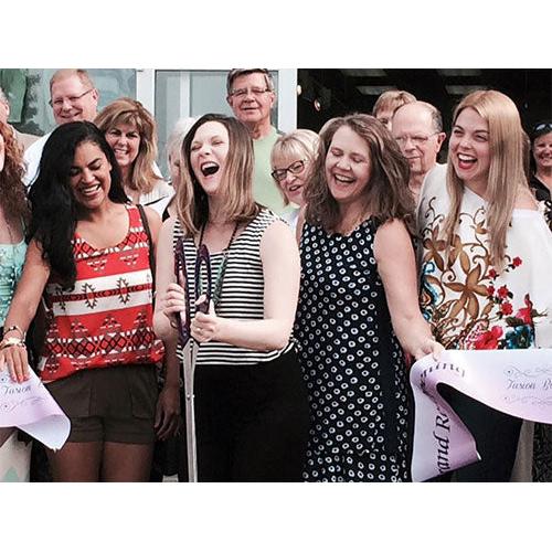 3 Foot Scissors Cutting 12" Pink Ribbon