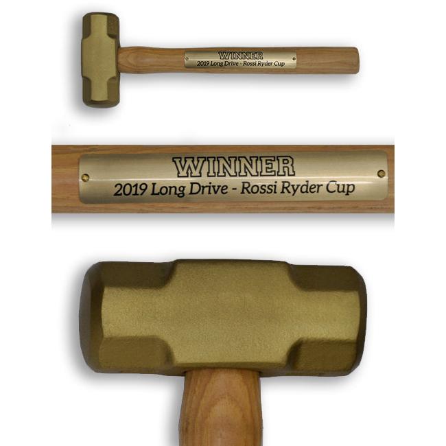Gold Painted Ceremonial Mini Sledgehammer Head with Custom Plate