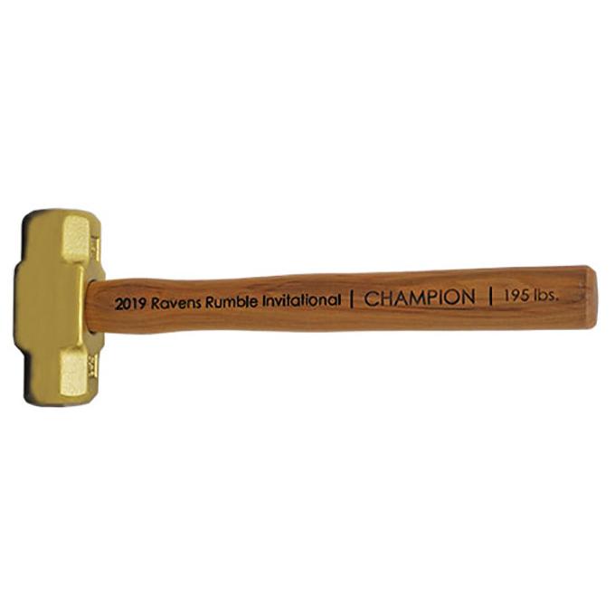 Gold Painted Ceremonial Mini Sledgehammer Head with Black Embedding
