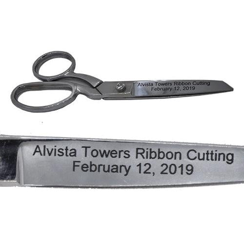 Black Engraving on Chrome Plated Scissors