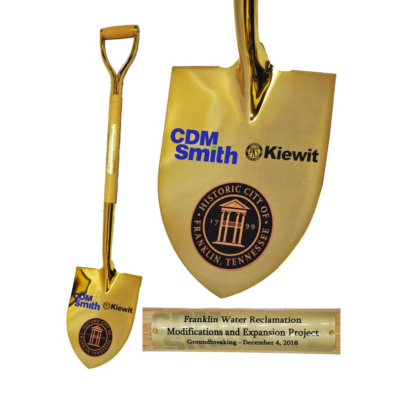 Show Stopping Gold Plated Flat Ceremonial Shovel