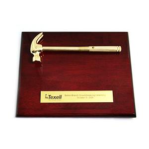 8" x 10" Piano Wood With Gold Hammer