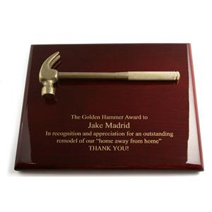 8" x 10" Piano Wood With Gold Hammer