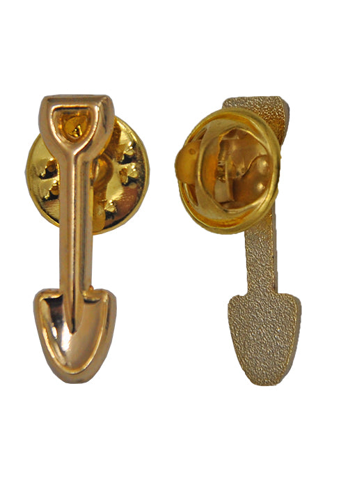 Gold or Silver Plated Shovel Lapel Pin - Small