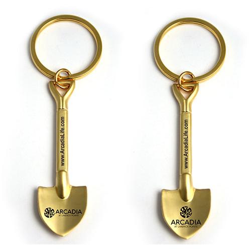 Custom Ceremonial Shovel Plated Keychain