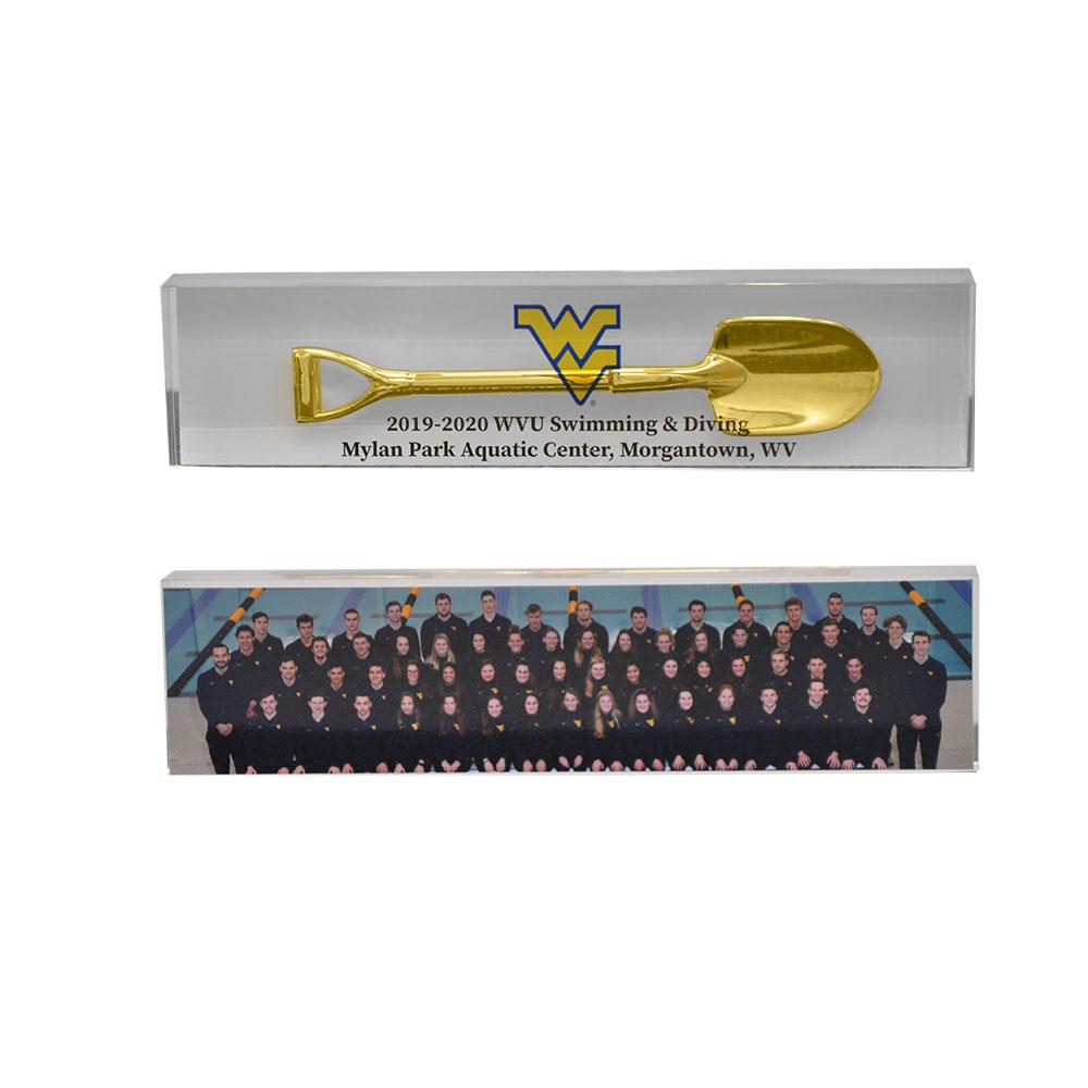Customized Gold Shovel Acrylic Block