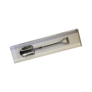 Silver Shovel Acrylic Block