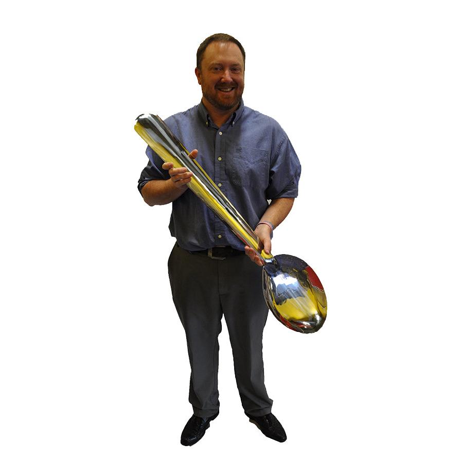 Large Spoon size: 10 in wide x 1 in deep x 40 in long
