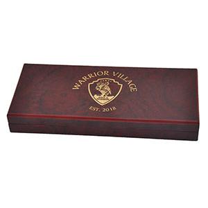 Customized 8 inch Rosewood Ceremonial Scissors Display Box with Gold Fill