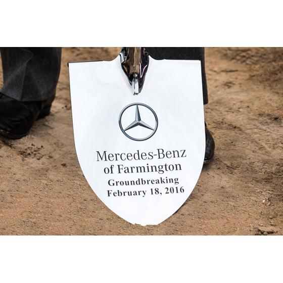 Show Stopping Chrome Flat Ceremonial Shovel with Vinyl Decal on Blade