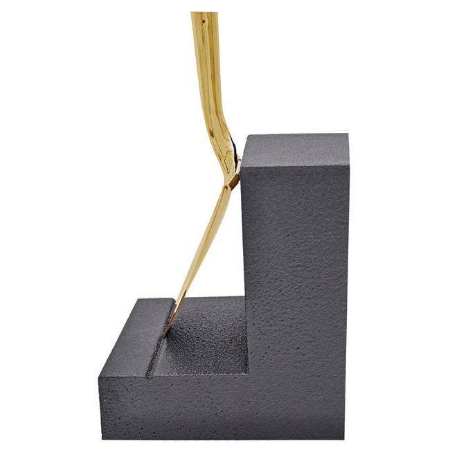 Side View of Show Stopping Gold Plated Flat Shovel