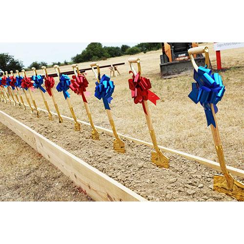 Gold Flat Shovel with 10 inch Pull Bows