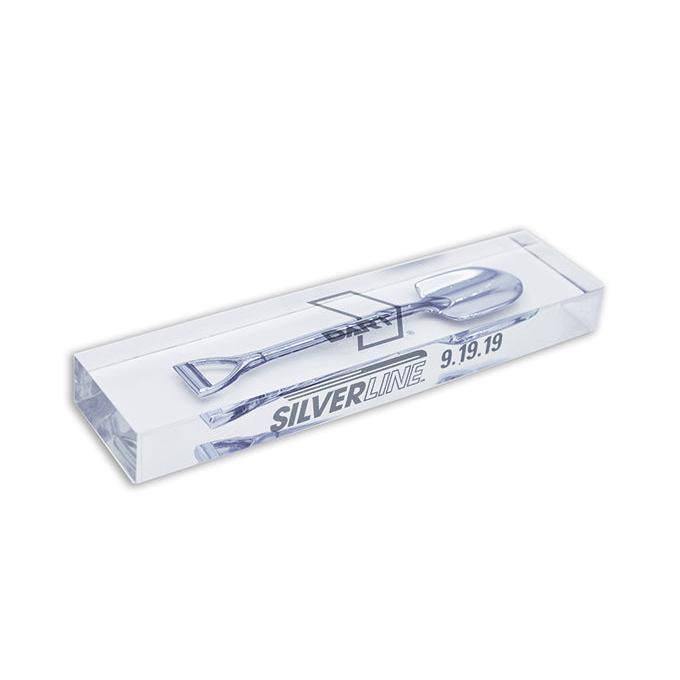 Customized Silver Shovel Acrylic Block