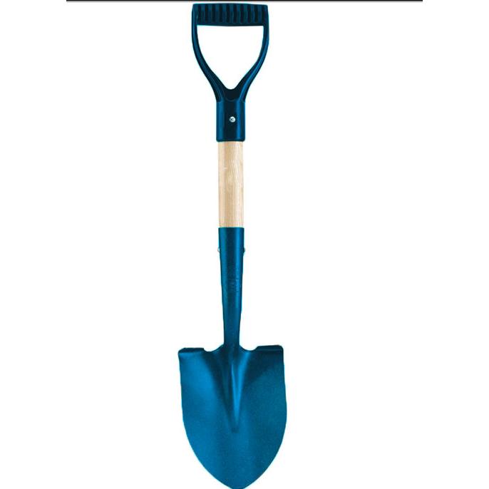 Custom Blue Painted Small D Handle Ceremonial Shovel