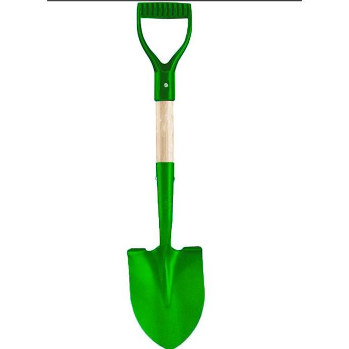 Custom Green Painted Small D Handle Ceremonial Shovel