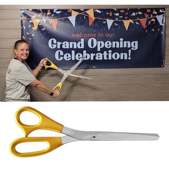 Giant 25 inch Matte Metallic Gold Premium Scissors with Mirrored Blade