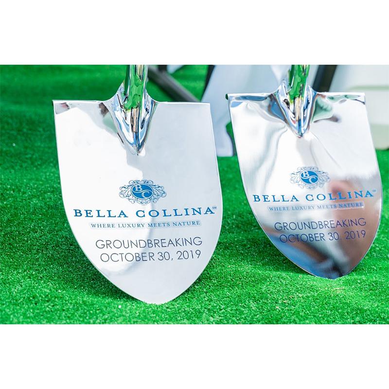 Show Stopping Chrome Flat Ceremonial Shovel with Vinyl Decal on Blade