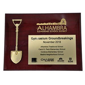 10 Inch Piano Wood Plaque with Shovel