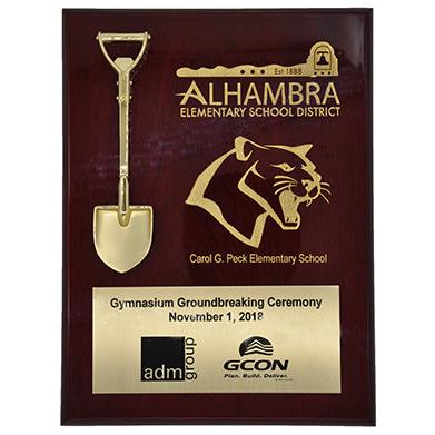 10 Inch Piano Wood Plaque with Shovel