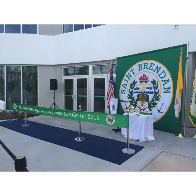 Chrome Crown Stanchion Holding Ceremonial Ribbon