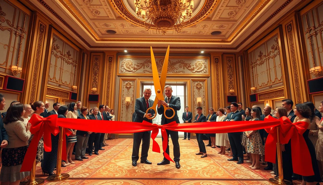 red ribbon for cutting ceremony