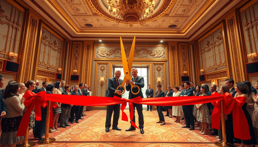 red ribbon for cutting ceremony