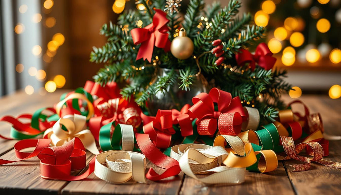 red green gold silver ribbon