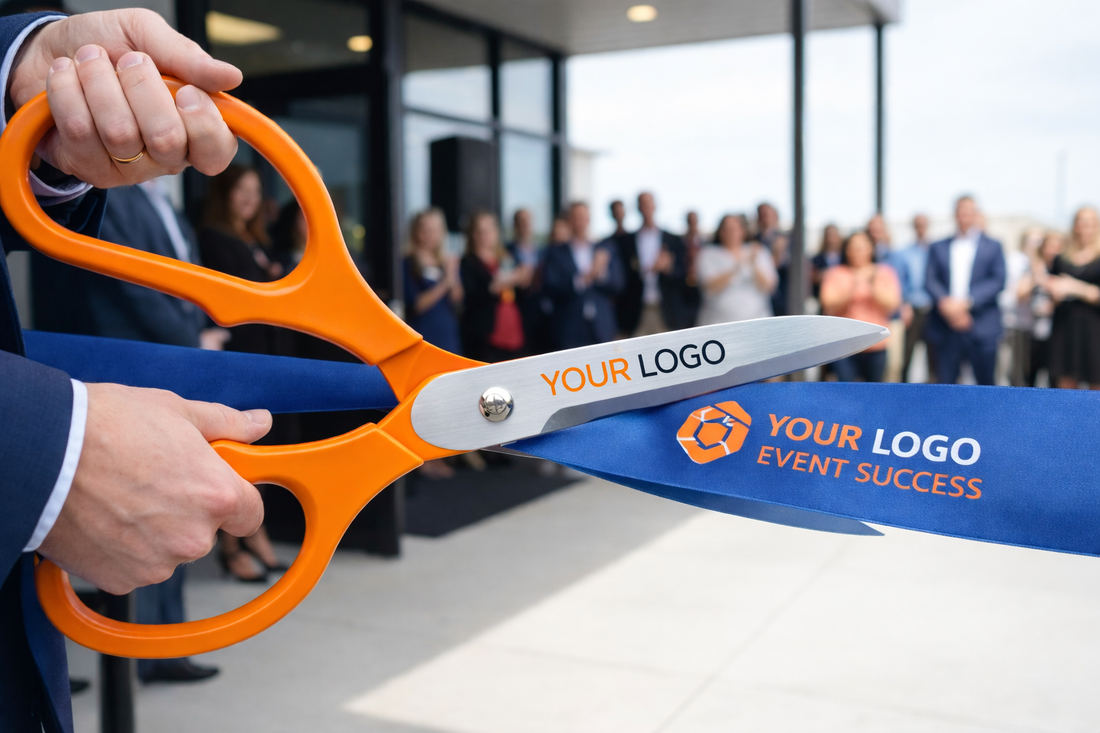 Using Custom Ribbon Rolls for Grand Opening Event Décor