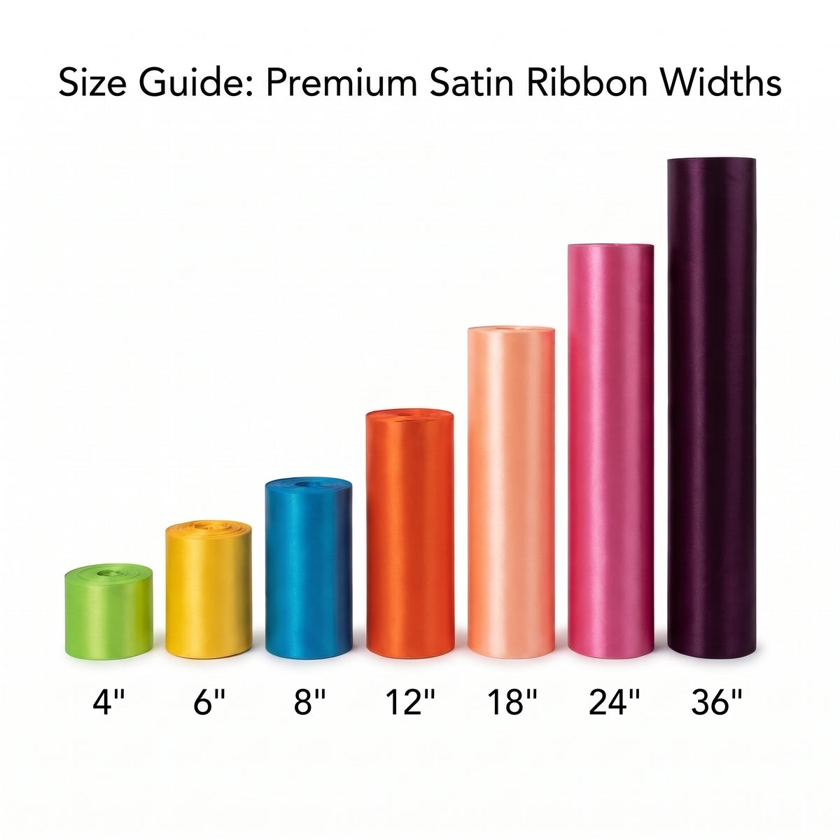 8 Inch Wide Plain Satin Ribbon